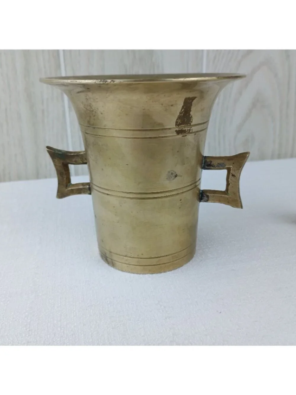 Vintage Mortar & Pestle  Heavy Solid Brass Pharmacy Apothecary Bowl Set